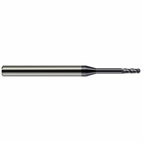 Harvey Tool 1/16 Cutter dia. x 0.1860 in. x 1/2 in. Reach Carbide Ball End Mill, 4 Flutes, AlTiN Coated 734962-C3